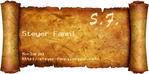 Steyer Fanni névjegykártya